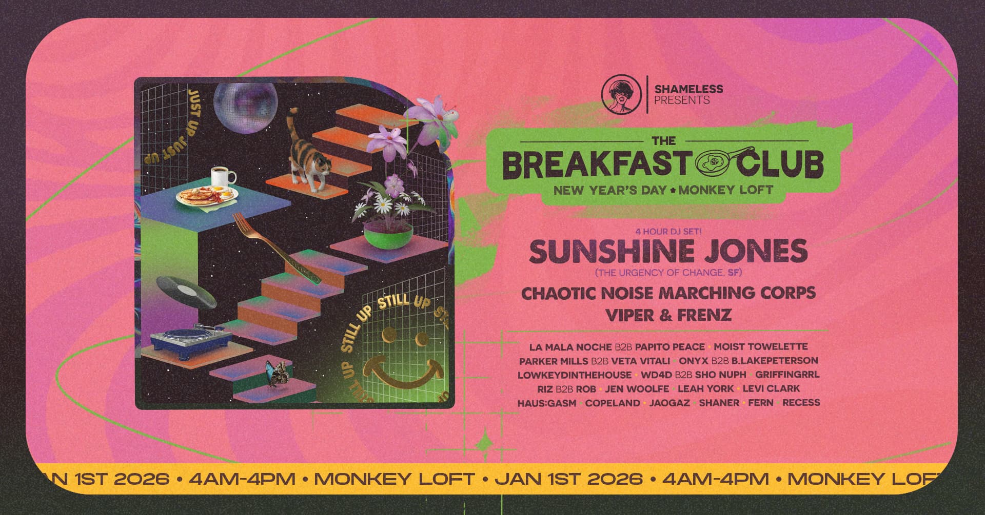 The Breakfast Club 2026 at Monkey Loft, Seattle WA