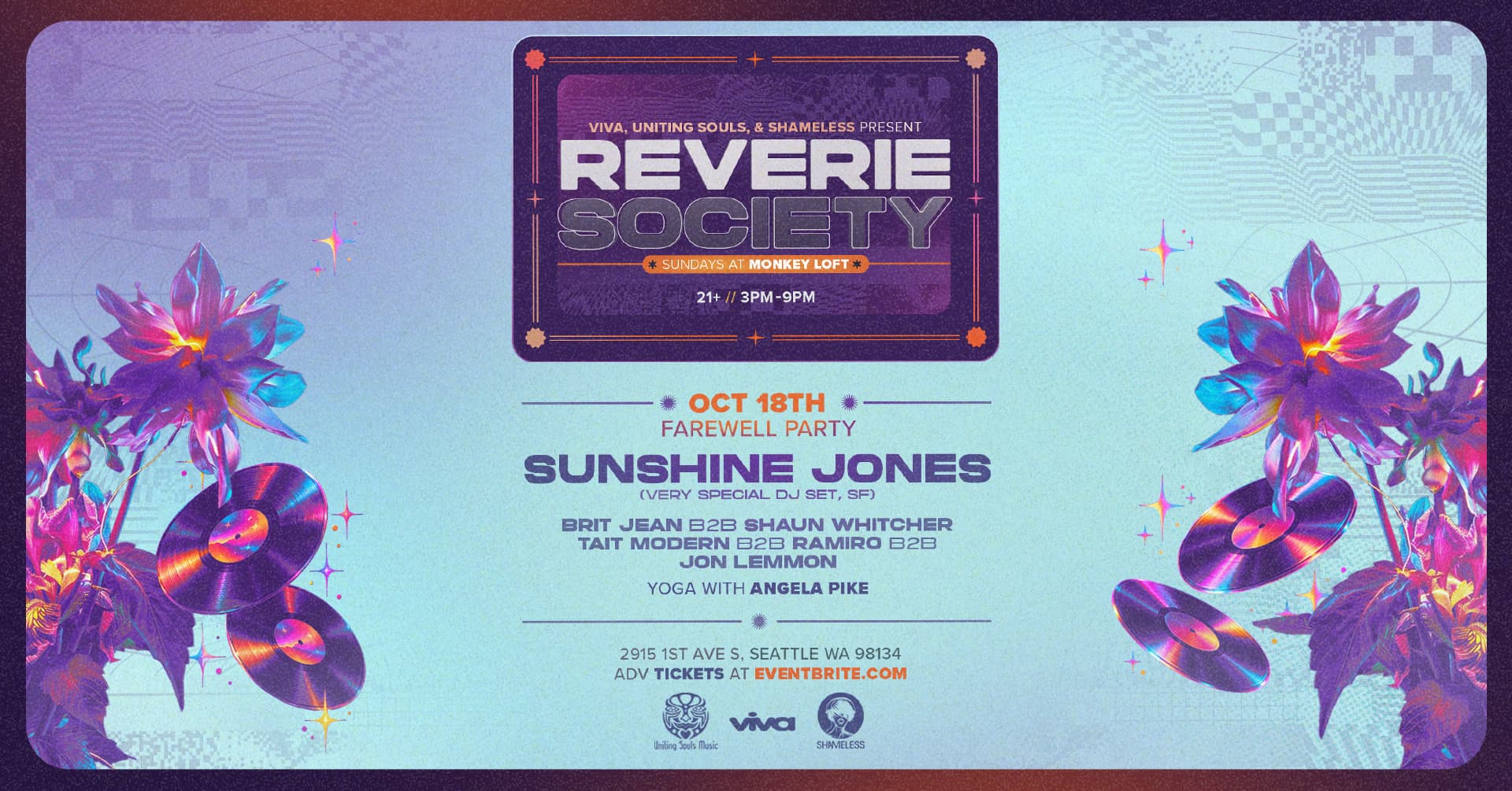 Reverie Society: Farewell Party w/ Sunshine Jones at Monkey Loft, Seattle WA