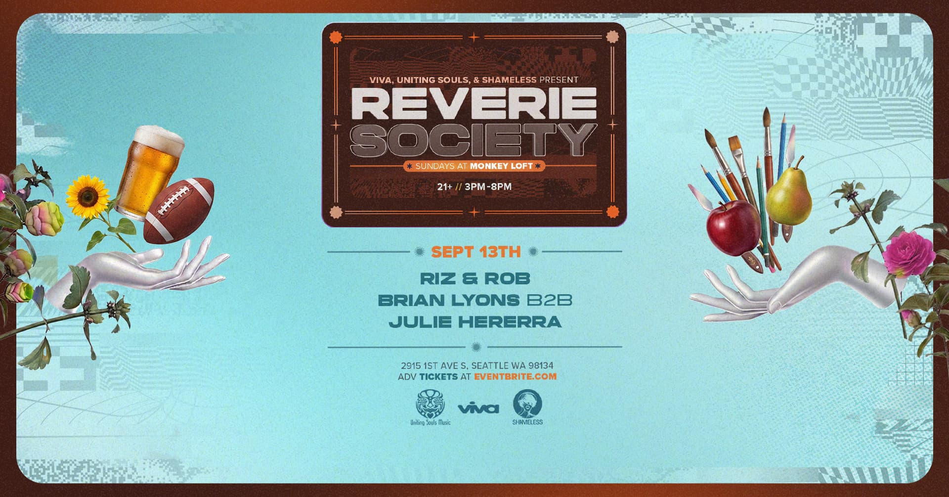Reverie Society: Riz & Rob, Brian Lyons, Julie Herrera at Monkey Loft, Seattle WA