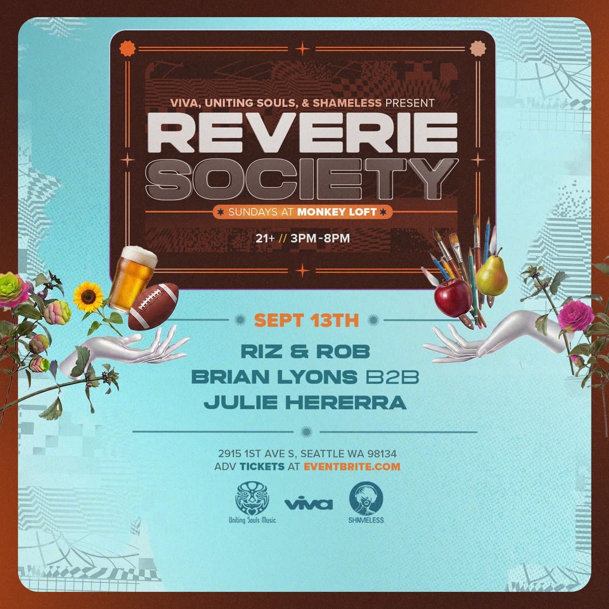 Reverie Society: Riz & Rob, Brian Lyons, Julie Herrera